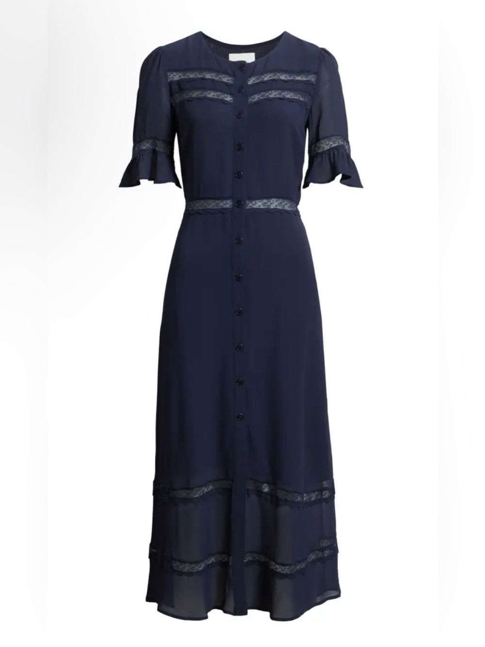 Reformation Woodson Lace detail shirtdress